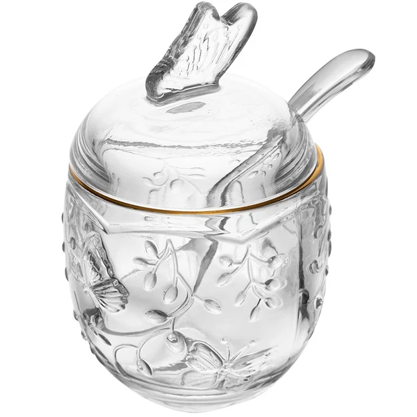 Açucareiro de cristal New Butterfly com fio de ouro Lyor 250 ml