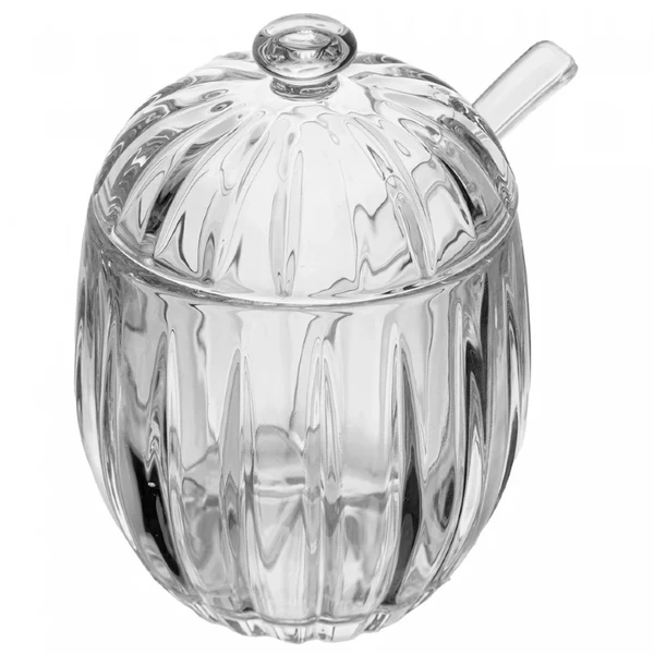 Açucareiro de cristal com colher Still Lines Wolff 7,5x7,5x11
