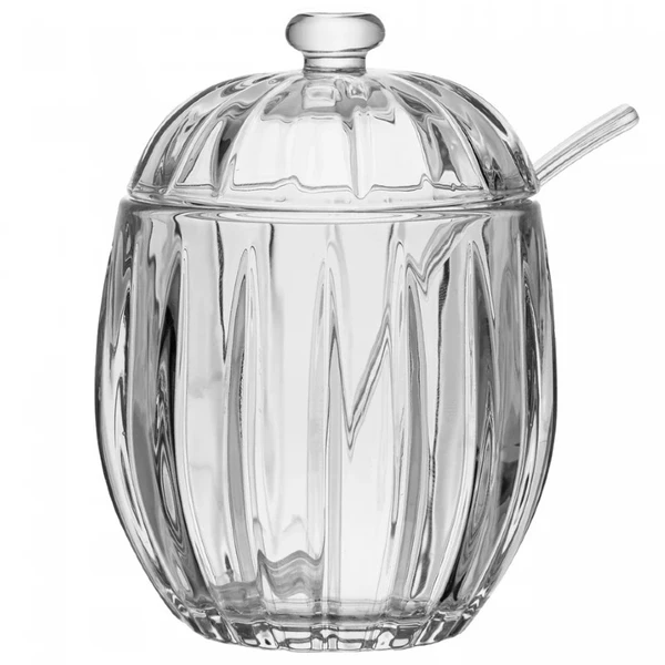 Açucareiro de cristal com colher Still Lines Wolff 7,5x7,5x11