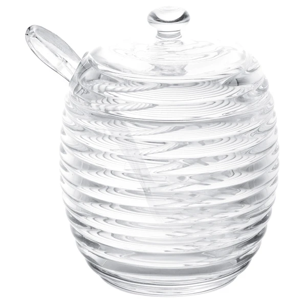 Açucareiro de cristal com colher e tampa Colmeia Lyor 210 ml
