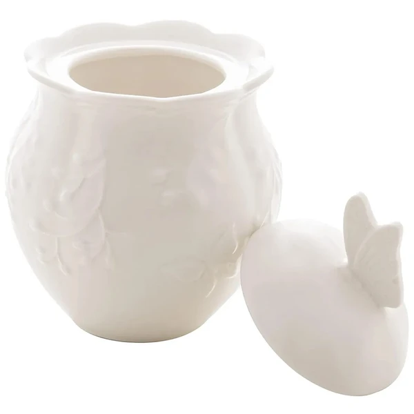 Açucareiro de porcelana Butterfly Flower Lyor 370 ml 9,5x9,5x13,5