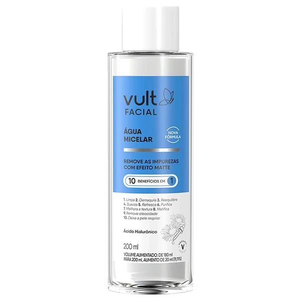 Água micelar 10 em 1 Vult 200 ml
