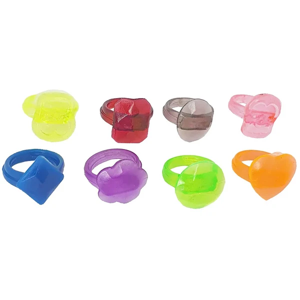 Anel infantil de plástico cristal 25 unidades
