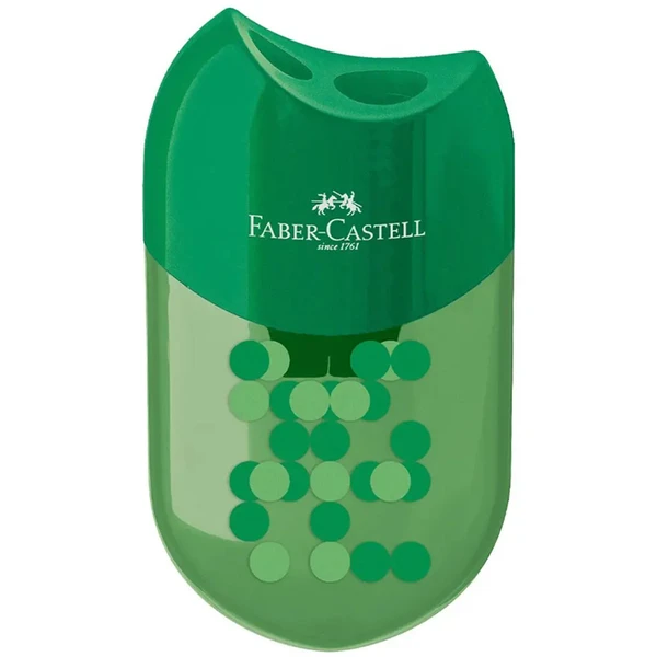 Apontador com depósito 2 furos Two Tone Faber-Castell