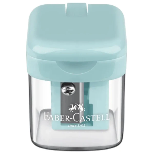 Apontador com depósito e tampa flip-top Minibox Faber-Castell