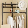 Arara multiuso de canto com haste para cabides, ganchos e prateleiras 43x43x170