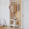 Arara multiuso de canto com haste para cabides, ganchos e prateleiras 43x43x170