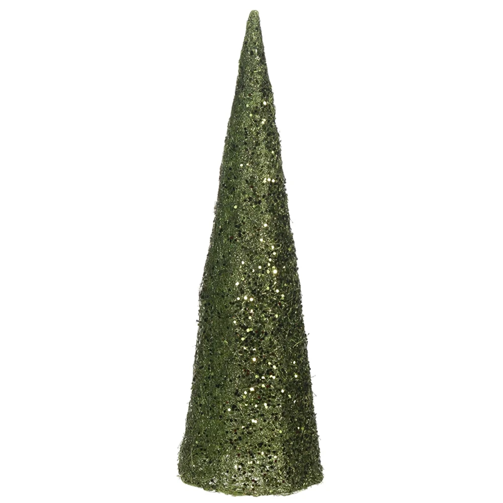 Árvore de Natal cone aramado verde com glitter e fio de fada à pilhas 60 cm