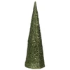 Árvore de Natal cone aramado verde com glitter e fio de fada à pilhas 60 cm