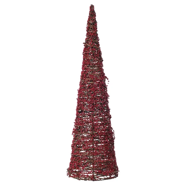 Árvore de Natal cone com fibras naturais e mini berry 60 cm