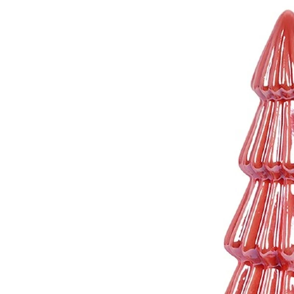 Árvore de Natal cone vermelho com cintilância rose em cerâmica Grillo 22,5 cm
