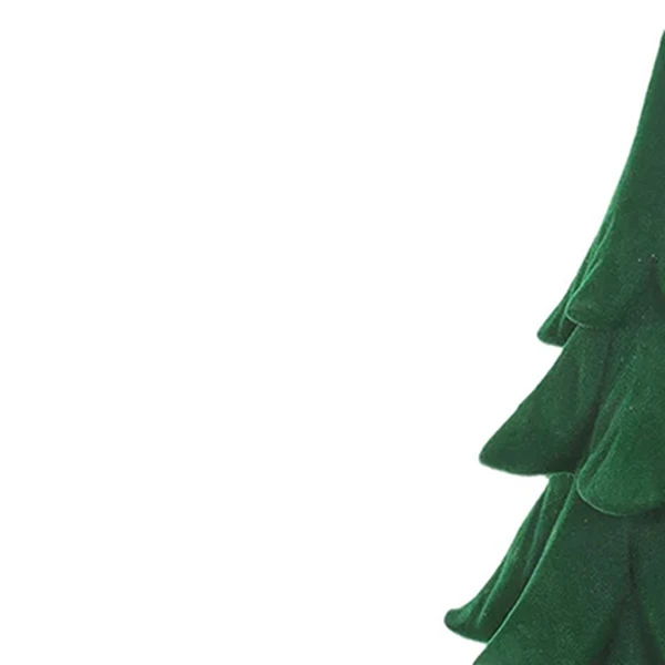 Árvore de Natal de resina em veludo verde 28,5x12,5