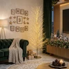 Árvore de Natal dourada com fio de fada quente e base metálica redonda 2000 LEDs 1,80 metros (bivolt)
