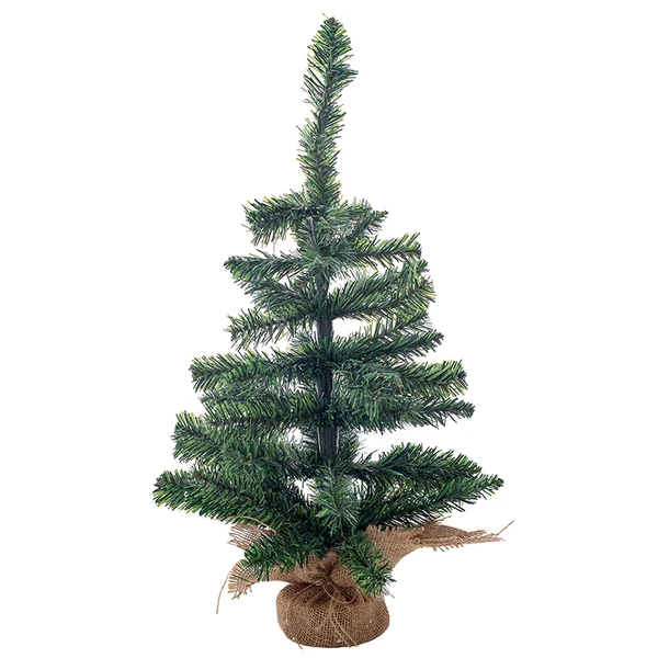 Árvore de Natal verde com base de juta 60 cm