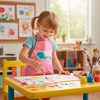 Avental escolar infantil com bolso Fundo do Mar Leo&amp;Leo