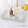 Bandeja cristalina com fio de ouro 30x20x2,5