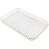 Bandeja cristalina com fio de ouro 30x20x2,5