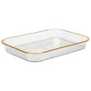 Bandeja cristalina texturizada com fio de ouro nas bordas 29x19,5x3,5