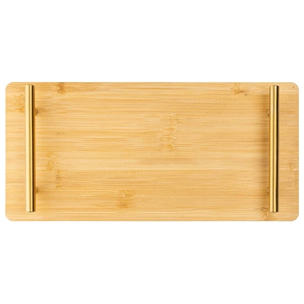 Bandeja de bambu com alça dourada Seattle Wolff 36x17