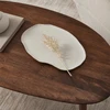 Bandeja orgânica em cerâmica branca texturizada Mart 35,5x24