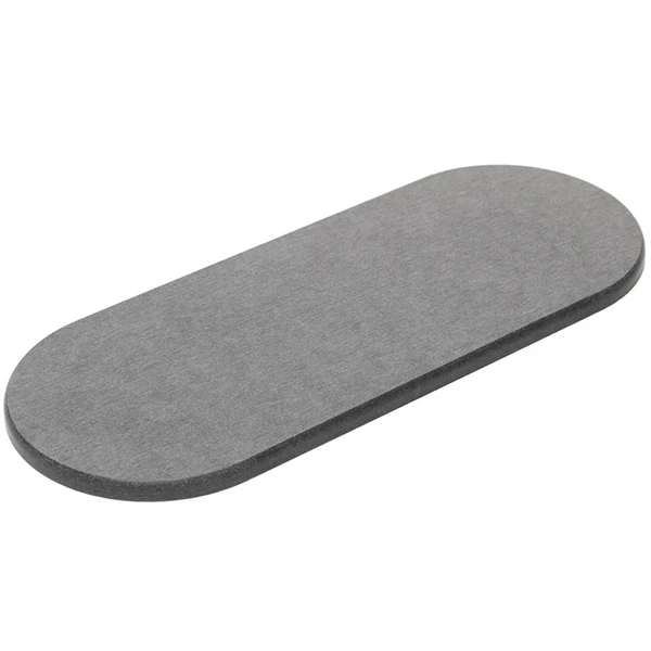 Bandeja oval absorvente para banheiro Diatomita cinza Lyor 28x11