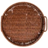 Bandeja redonda de plástico trançado com alça Rattan Lyor 26,5x26,5x10