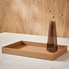 Bandeja retangular de MDF com revestimento em PU nude Mart 38x25,5