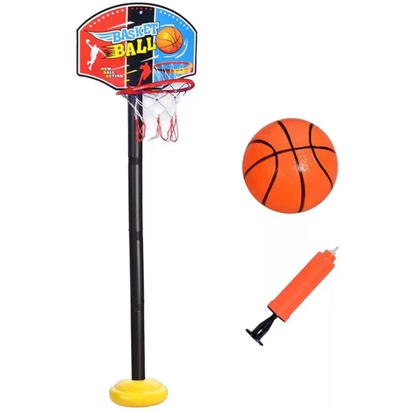 Basquete infantil com tabela, bola e bomba de ar 1,15 metros