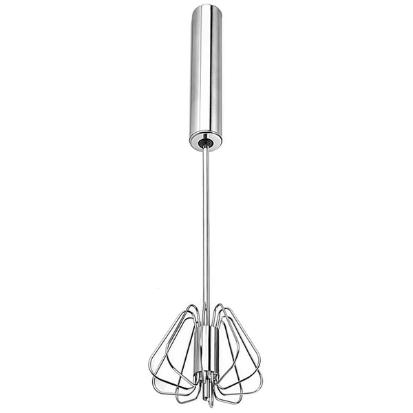 Batedor mixer giratório semiautomático em inox 35 cm