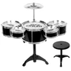 Bateria infantil com 5 tambores e banquinho