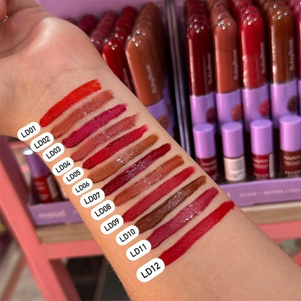 Batom líquido + gloss espelhado Duo Ruby Rose - LD05