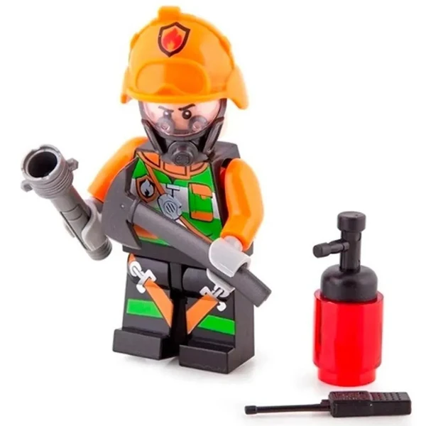 Bloco de montar Play Box Fire Fighter Bombeiro