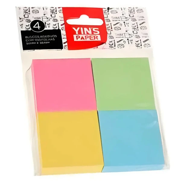 Bloco de notas autoadesivas cor pastel 4 blocos 3,8x3,8 100 folhas cada