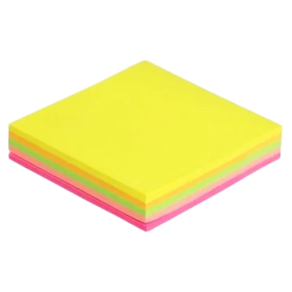 Bloco de notas autoadesivas neon 7,5x7,5 100 folhas