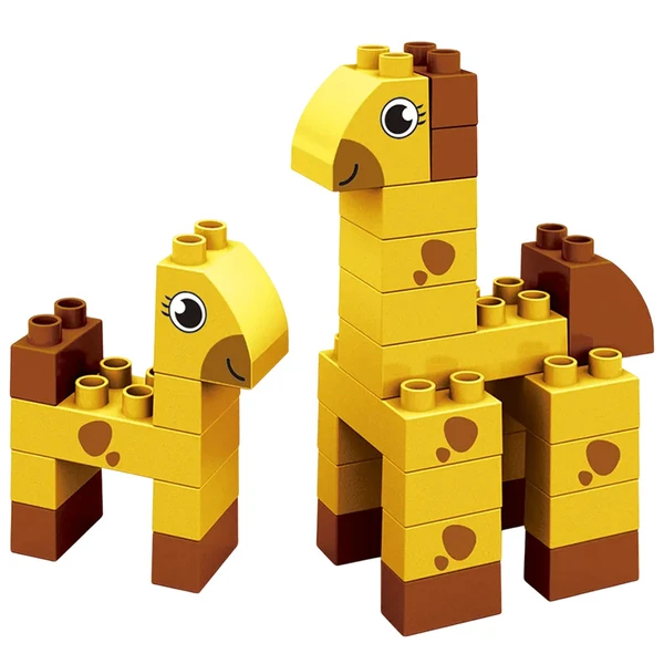 Blocos de montar girafa com filhote Zoo Family 30 peças