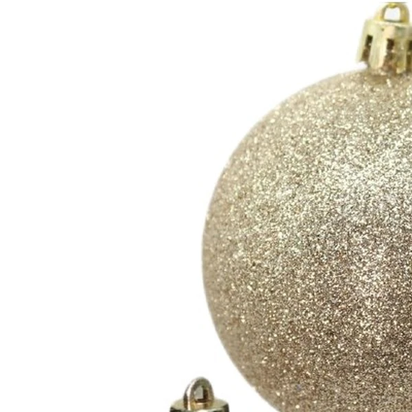 Bola de Natal champanhe textura mista 8 cm 3 unidades