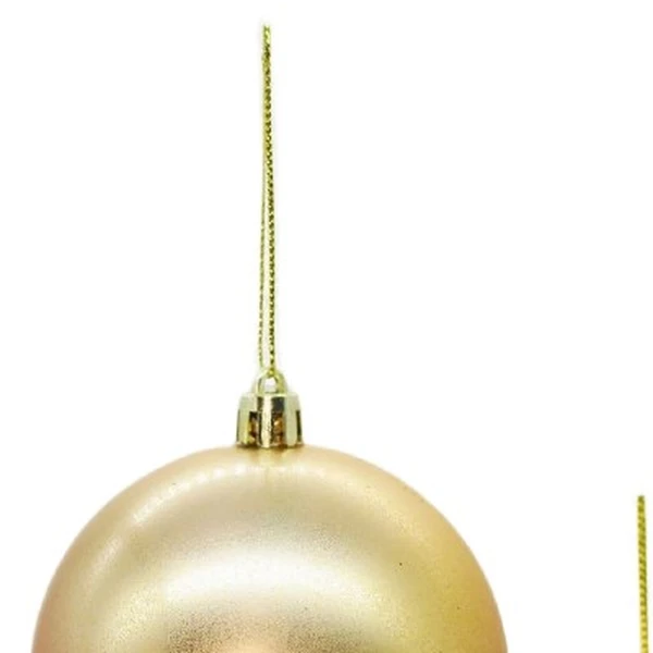Bola de Natal dourada textura mista 8 cm 6 unidades