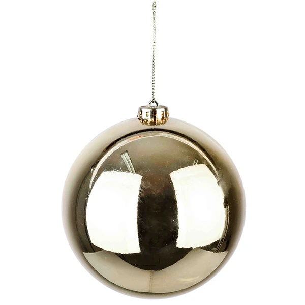 Bola de Natal gigante champanhe metalizada Grillo 15 cm