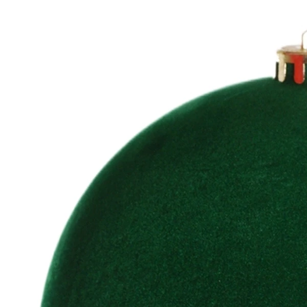 Bola de Natal gigante de veludo verde escuro 15 cm