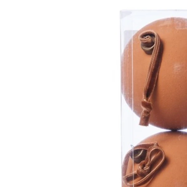 Bola de Natal marrom terracota 10 cm 3 unidades