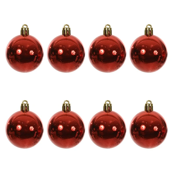 Bola de Natal vermelha metalizada 3 cm 8 unidades