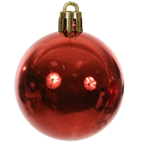 Bola de Natal vermelha metalizada 3 cm 8 unidades