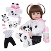Boneca Bebê Reborn com pijama de Panda Brastoy
