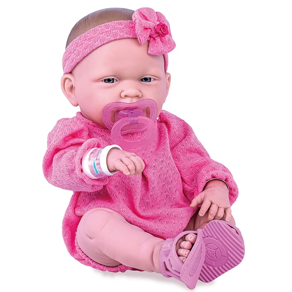 Boneca Love Bebê com fralda, chupeta e sapatinhos