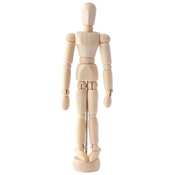 Boneco articulado de madeira 7,5x6,7x31,6