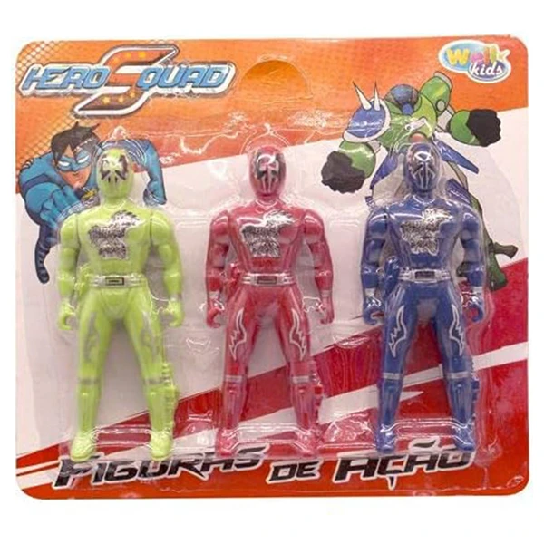 Bonecos Hero Squad 3 unidades