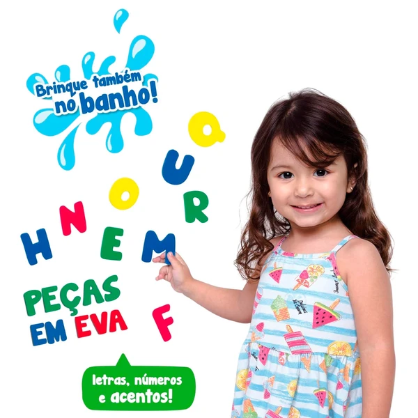 Brinquedo educativa Minhas Letras e Números em EVA 73 peças