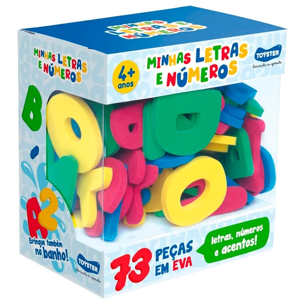 Brinquedo educativa Minhas Letras e Números em EVA 73 peças