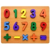Brinquedo educativo de madeira Números e Sinais Matemáticos