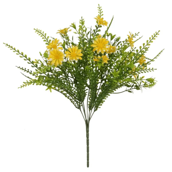 Buquê de Margarida amarela com folhagem x14 37 cm